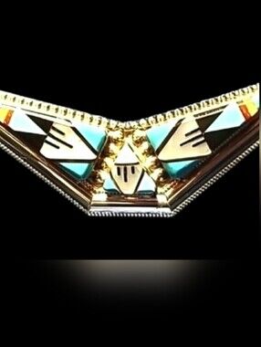 Authentic Wilson & Carolyn Niiha Zuni .925 Silver Inlay Necklace